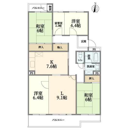 境谷西第２住宅１４棟(間取り)