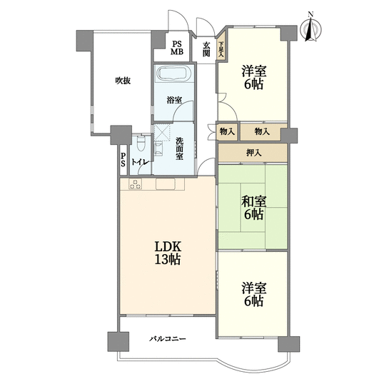 京橋南コーポ３号棟(間取り)