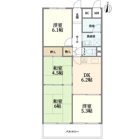 佃コーポ２号棟(間取り)