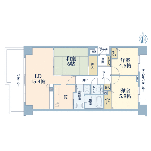 東急ドエル・アルス緑地公園Ａ棟(間取図)