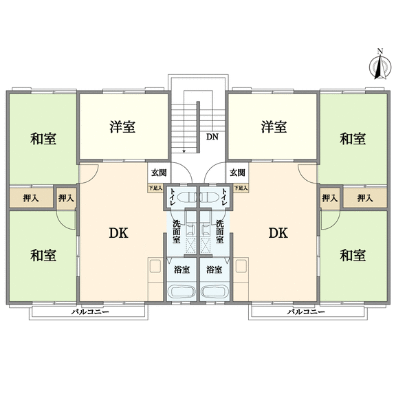 大阪府枚方市甲斐田町(E棟・F棟　共通2階間取図)