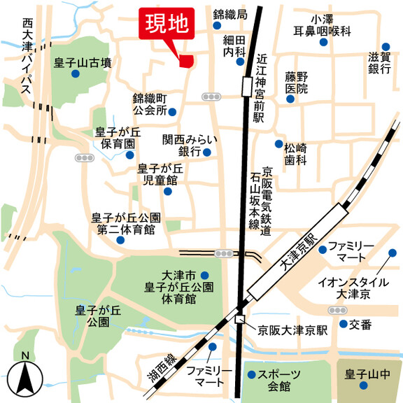 滋賀県大津市錦織１丁目(所在地図)