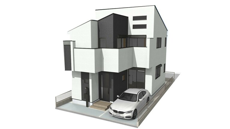 東京都国立市北３丁目(【建物完成予想図】図面を基に描いたもので実際には多少異なる場合があります。絵図中の車は配置例を示したもので販売価格には含まれません。)