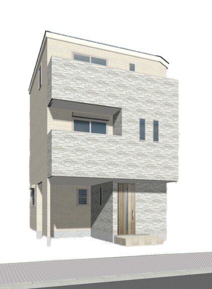 東京都板橋区蓮根２丁目(外観　完成予想図図面を基に描いたもので、実際とは多少異なる場合があります。 2024年9月28日)