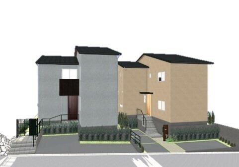 鎌倉市二階堂分譲地内　新築2棟(完成予想図
図面を基に描いたもので、実際とは多少異なる場合があります。)