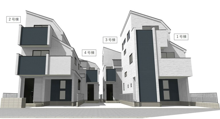 市川市相之川３丁目新築分譲全４棟(完成予想図
※図面を基に描いたもので実際には多少異なる場合があります。)