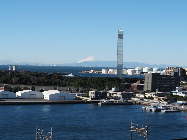 レーベン千葉みなと　ＴＨＥ　ＮＥＸＴＡ(リビング・バルコニーからの眺望千葉港と富士山が眺められます。)