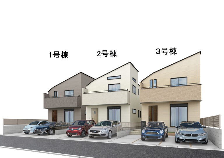 東京都小金井市貫井南町１丁目(完成予想図／図面を基に描き起こしたもので、実際とは多少異なる場合があります。車は配置例を示したもので、販売価格に含まれません。 2024年2月8日)