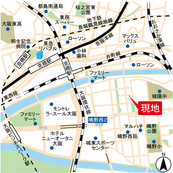 大阪府大阪市城東区鴫野西３丁目(◆地図◆)