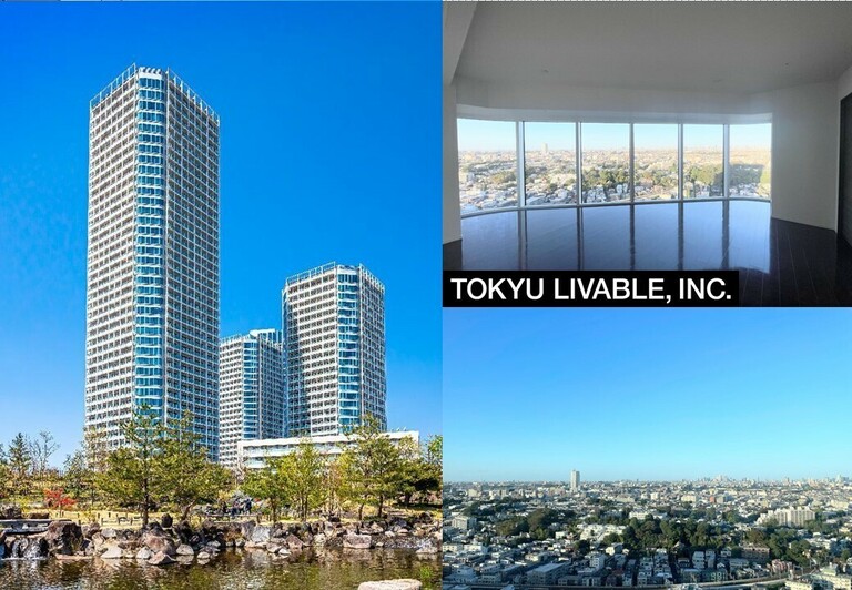 二子玉川ライズ　タワー＆レジデンス　タワーウエスト(リビングダイニング、眺望～東京タワー・スカイツリー・麻布台ヒルズが見えるお部屋位置～【28階建ての27階】)